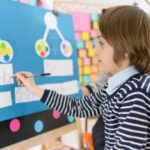 Niño en extraescolares de matemáticas