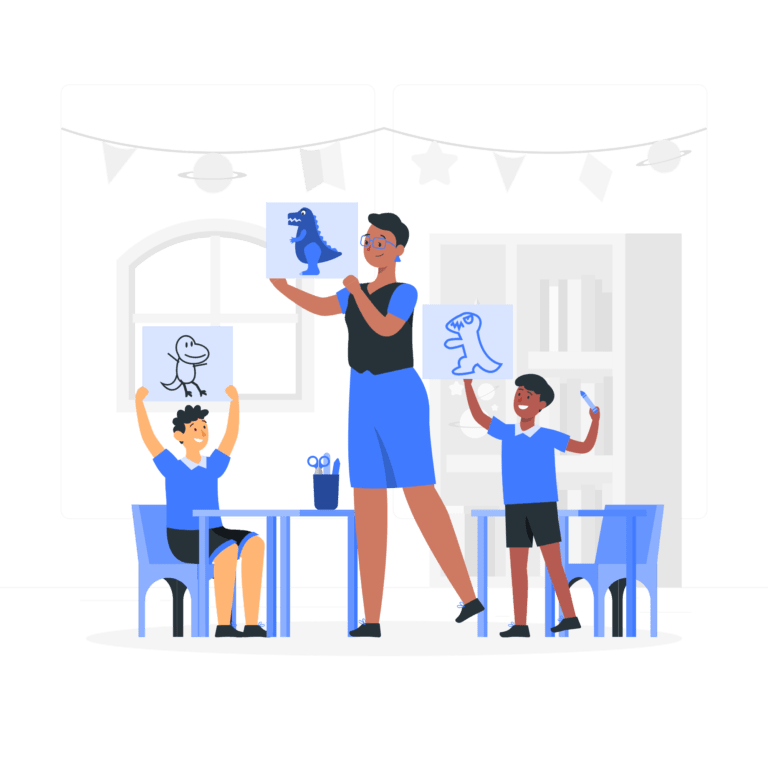 Unos niños haciendo dibujos logo